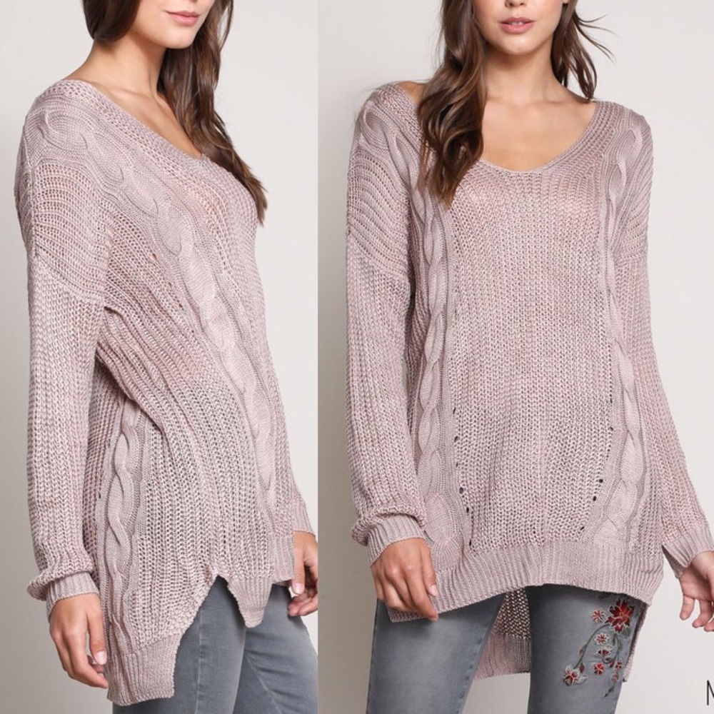 EVA GREENE Knit Sweater - MAUVE - Picture 3 of 3